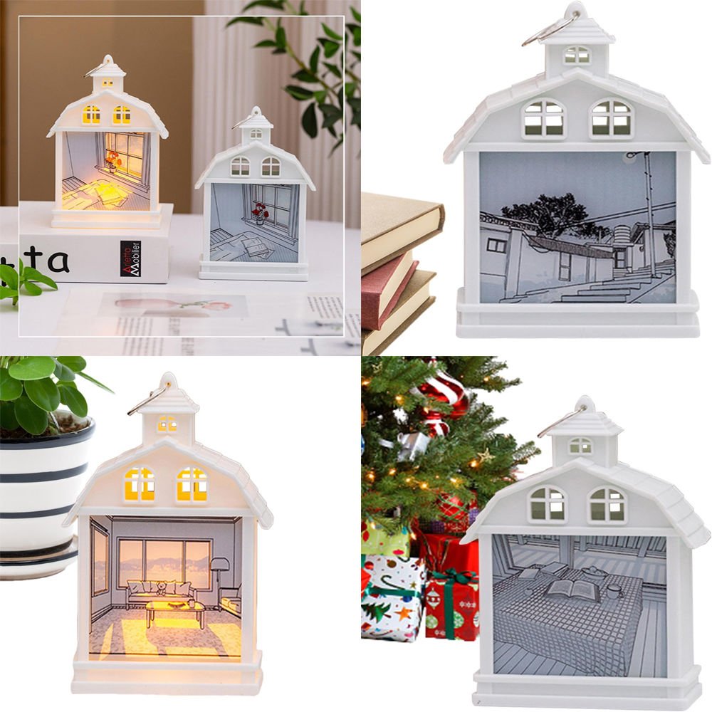 Nostaljik Ev Tasarımlı Dekoratif Led Biblo