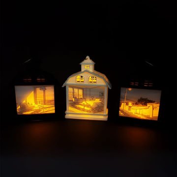 Nostaljik Ev Tasarımlı Dekoratif Led Biblo