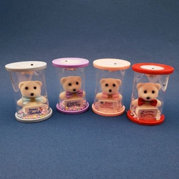 Işıklı Fanus İçinde Happy Birthday Yazılı Ayıcık