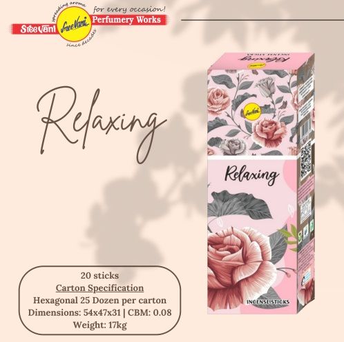 Sree Vani Relaxing (Rahatlatıcı)  Çubuk Tütsü İncense Sticks (120 Adet)