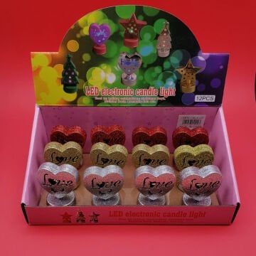 Dekoratif Mini Işıklı Simli Love Kalp