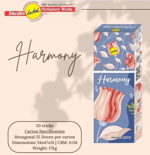 Sree Vani Harmony (Uyum)  Çubuk Tütsü İncense Sticks (120 Adet)
