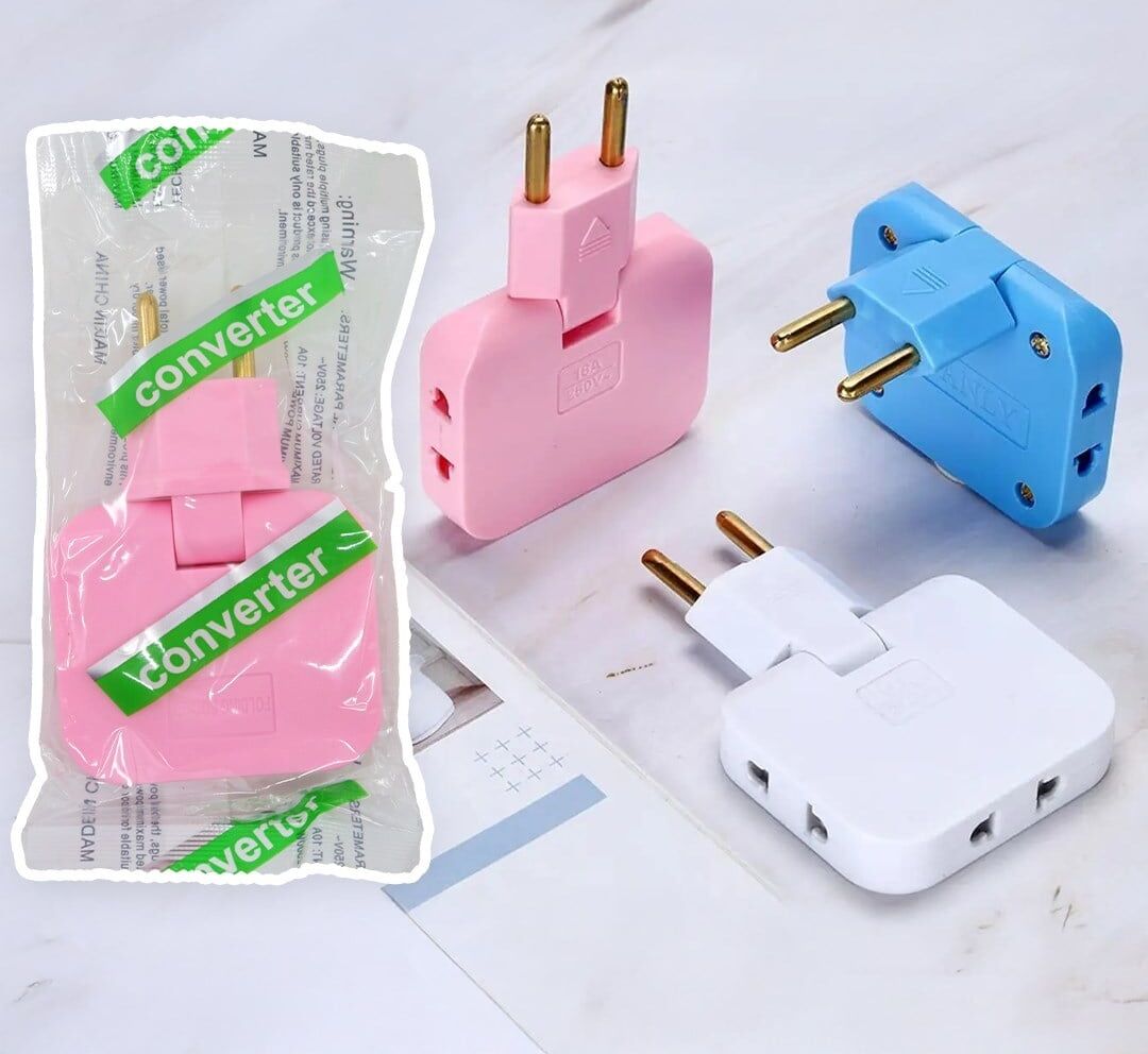 180 Derece Döner Başlıklı 3'lü Priz Adaptör