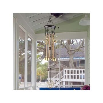 Dekoratif Kelebek Tasarımlı Metal Rüzgar Çanı (68 cm)