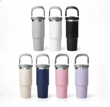 Tutma Kulplu Kaliteli Paslanmaz Çelik Termos (900 ml)