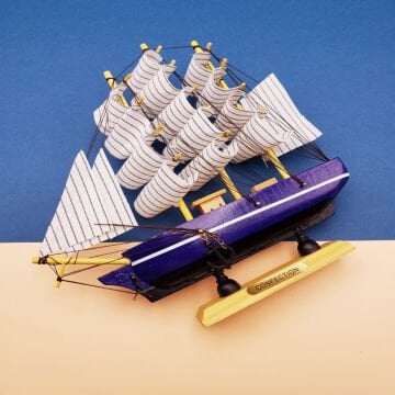 Dekoratif Ahşap Yelkenli Gemi Maketi 24 cm