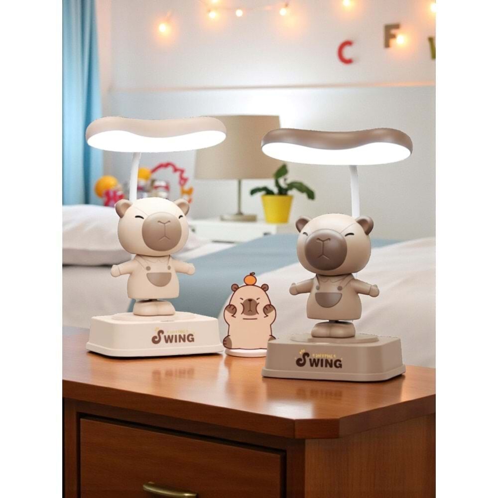 Sallanan Capybara Şeklinde Masa Lambası