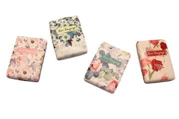 Kadınlar Günü Özel Çiçek Desenli Dikdörtgen El Makyaj Aynası