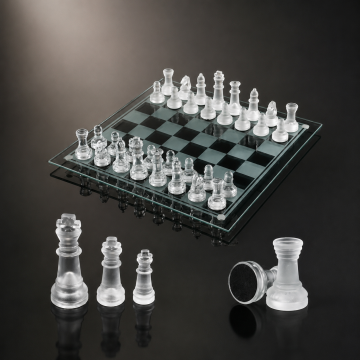 Cam Satranç Takımı (Glass Chess) 25 Cm