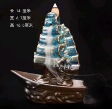 Seramik Yelkenli Gemi Şelale Tasarım Geri Akış (Backflow) Tütsülük