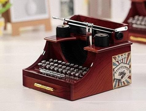 Antika Daktilo Takı Çekmeceli Müzik Kutusu