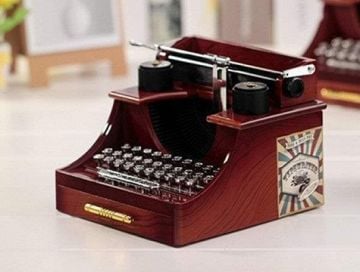 Antika Daktilo Takı Çekmeceli Müzik Kutusu