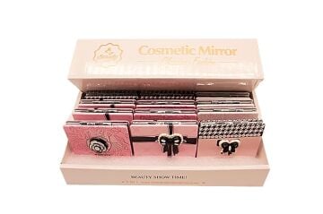 Kadınlar Günü Hediye Çiçek Fiyonk Tasarımlı El Makyaj Aynası