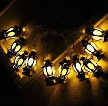 28'Li Kandil Şeklinde Dekoratif Zincirli Gaz Lambası Işık (4 mt)