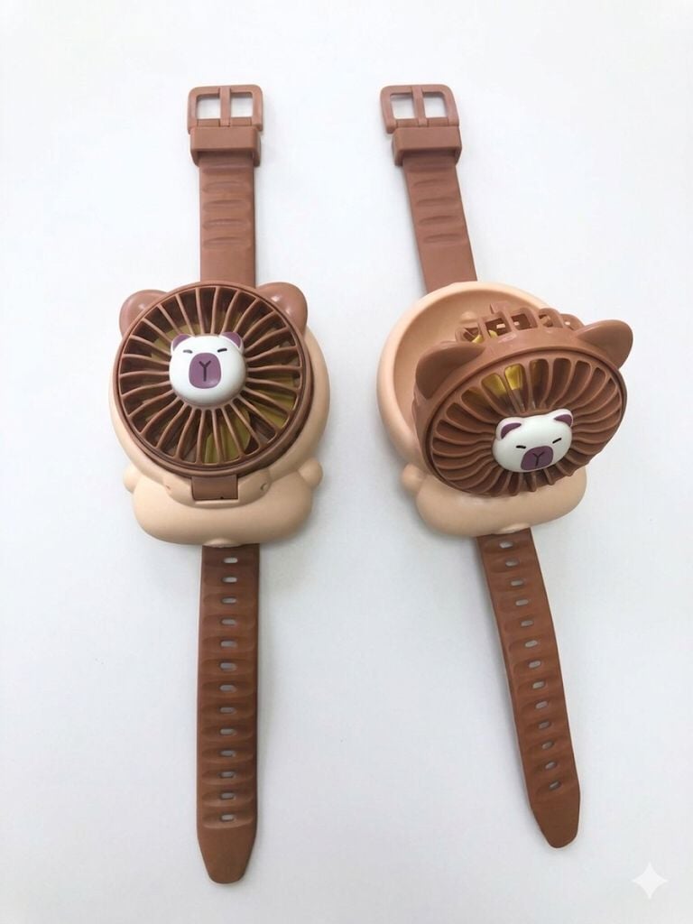 Ayıcık Figürlü USB Şarjlı Taşınabilir Bilek Vantilatörü