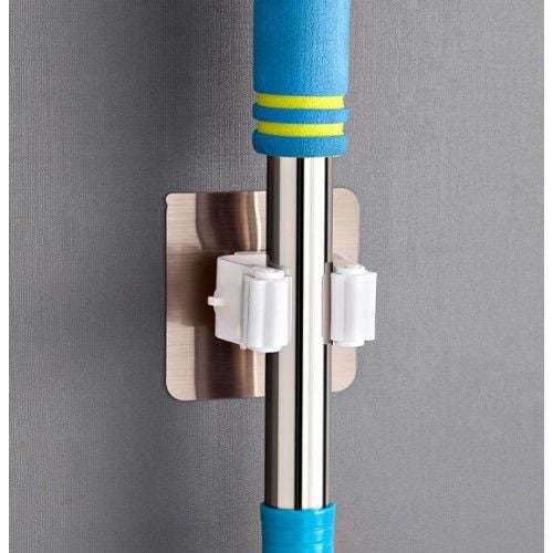 Pratik Mop Tutucu Yapışkanlı Gold Beyaz (4 Adet)