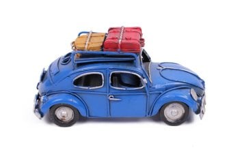 Nostaljik Woswos Dekoratif Metal Bavullu Araba