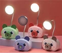 Usb Şarjlı Sevimli Ayıcıklı Kalemtraş Kalemlikli Masa Lambası