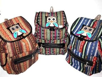 Baykuşlu Otantik Kilim Desenli Sırt Çantası