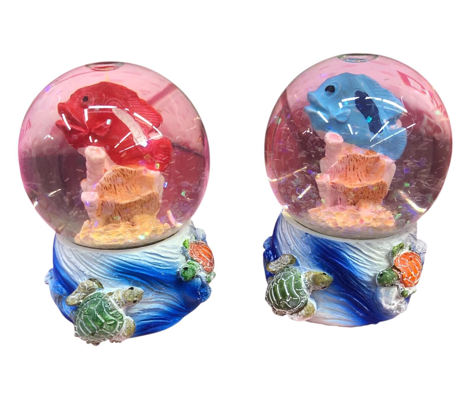 Mini Polyester Balık Temalı Cam Kar Küresi