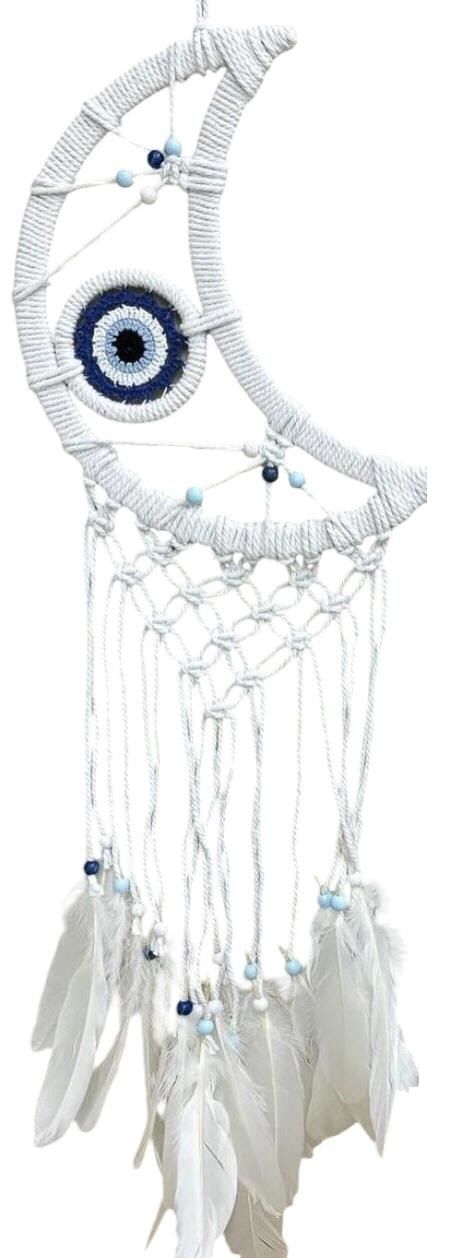 Yarım Ay Boncuklu Rüya Kapanı Dream Catcher (90cm x 23cm)