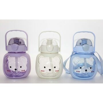 Ayıcık Tasarımlı Su Matarası Pipetli Suluk