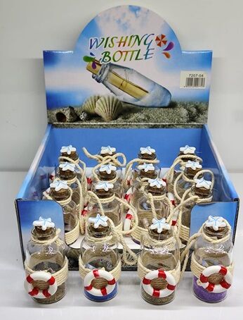 Deniz Simidi Marin Temalı Wishing Bottle Dilek Şişesi (12 Adet)