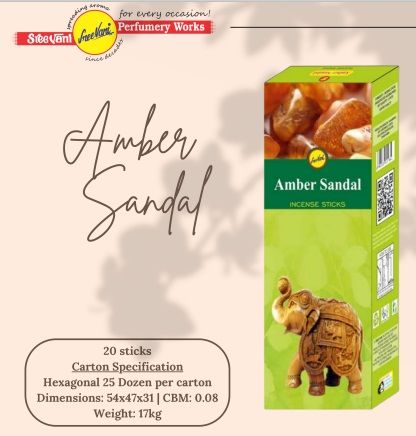 Sree Vani Amber & Sandal Çubuk Tütsü Incense Sticks (120 Adet)