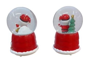 Yılbaşı Noel Baba Çam Ağacı Işıklı Müzikli Cam Kar Küresi