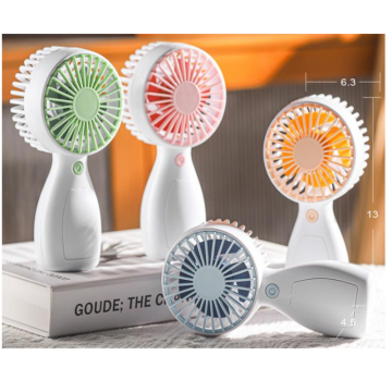 Beyaz Renk Şarjlı El Fanı Masa Üstü Vantilatör