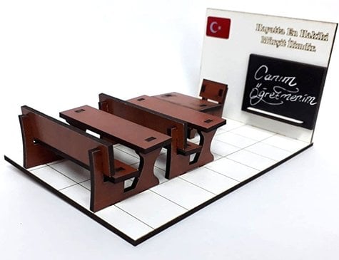 Sınıf Temalı Ahşap Öğretmenler Günü Hediyesi