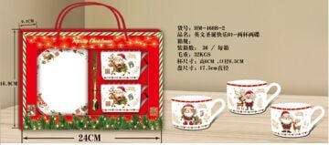 Seramik Yılbaşı Noel Baba Ve Geyik Fincan Takımı (2 Adet)