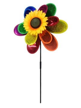 Renkli Ay Çekirdeği Figürlü Rüzgar Gülü