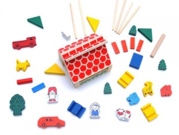 Village Building Block Çocuk Ahşap Oyuncak Çiftlik Oyun Seti