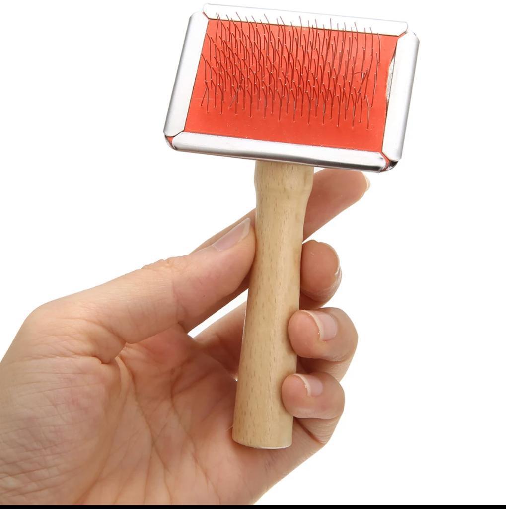 Ahşap Saplı Yavru Kedi Köpek Tarağı