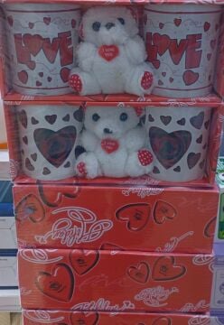 Peluş Ayıcıklı ve Kalpli 2'li Kupa Bardak