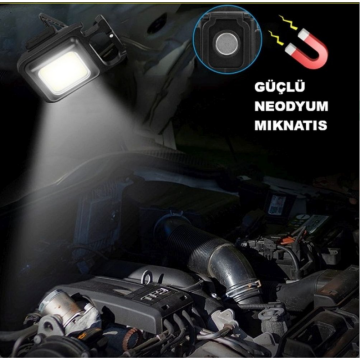 Led Işıklı Çok Amaçlı 4 Modlu Anahtarlık El Feneri