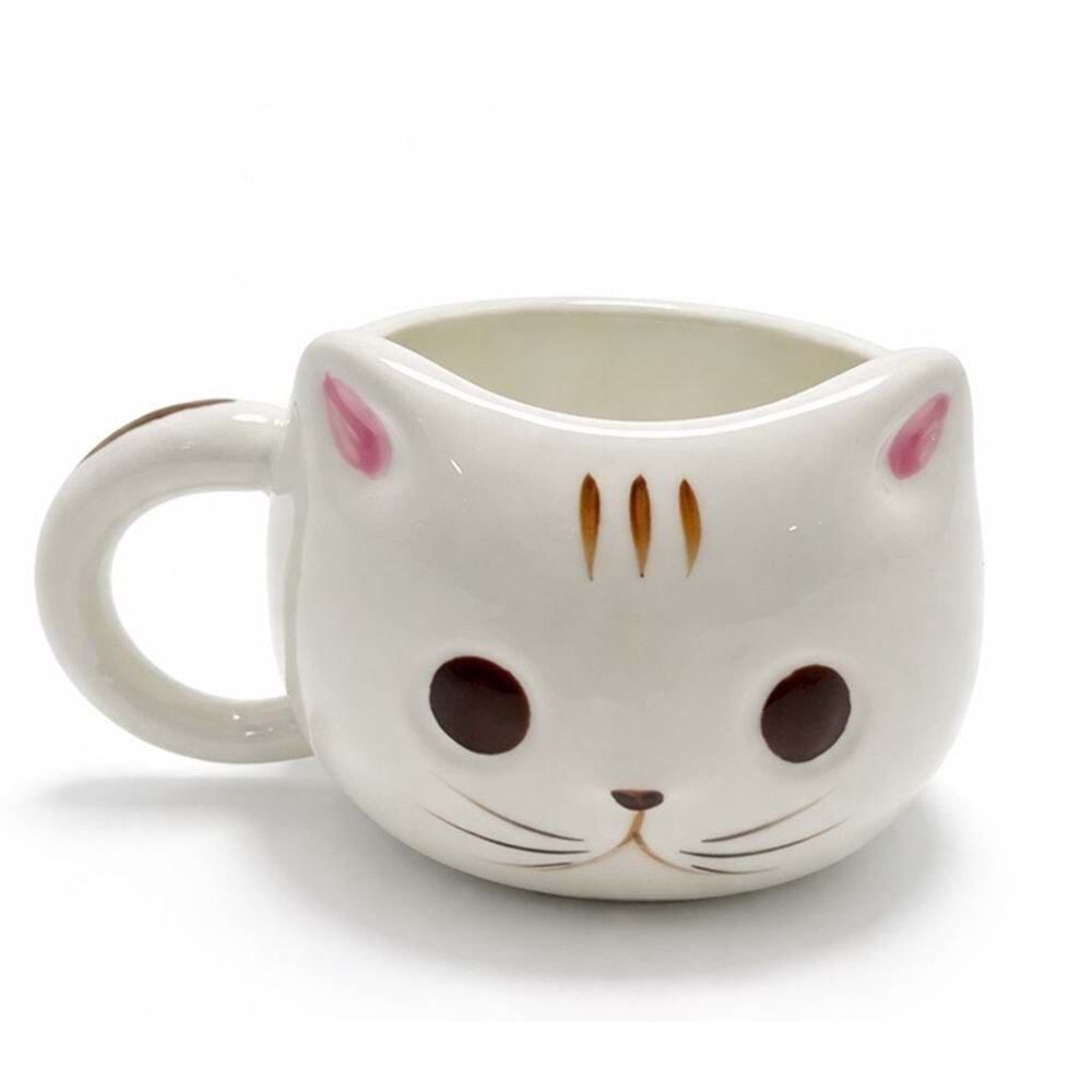 Sevimli 3D Kedi Kabartmalı Kupa Bardak