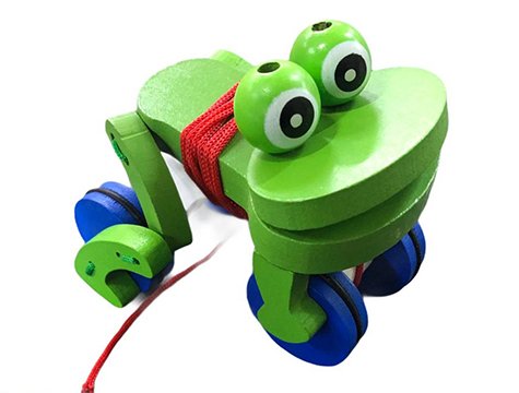 Ahşap İpli Yürüme Arkadaşı Zıp Zıp Kurbağa