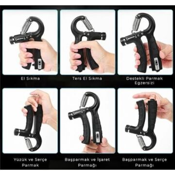 Sertlik Ayarlı El Yayı Ayarlanabilir Bilek Kas Güçlendirme Aleti 5-60kg