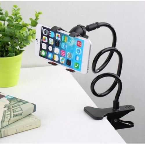 Akrobat Telefon Telefon Tutucu Spiral Gövdeli Oynar Başlıklı Siyah