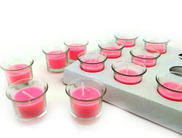 Mini Kavanoz Cam Mum (12 Adet)