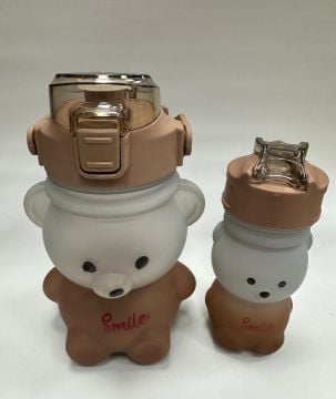 Ayıcıklı Tasarım Pipetli Suluk 2'li