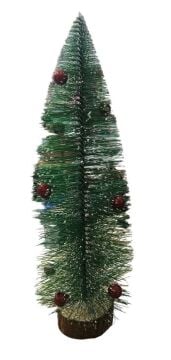 Dekoratif Mini Süslü Toplu Çam Ağacı Yılbaşı Biblosu (25 cm)