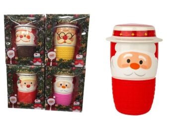 Seramik Şapkalı Noel Baba Tasarımlı Yılbaşı Kupa Bardak