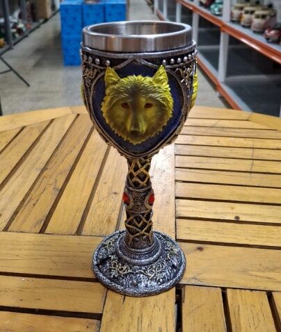 3 Boyutlu Kurt Figürlü Kadeh