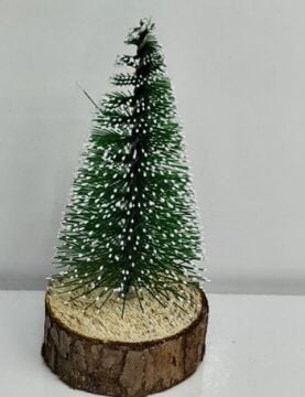 Dekoratif Mini Yapay Karlı Çam Ağacı Yılbaşı Biblosu (10 cm)