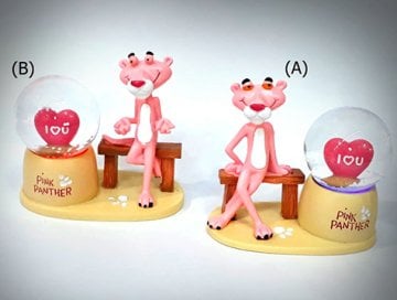 Işıklı Bankta Oturan Panter I Love You Temalı Dekoratif Biblo