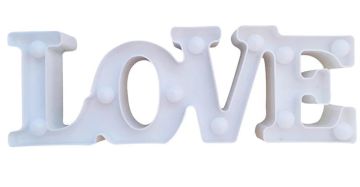 Dekoratif Beyaz Led Love Gece Lambası