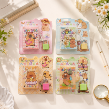 Kilitli Karakter Tasarımlı Mini Defter(4 Adet)